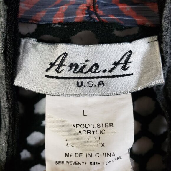 Vintage Aria A Cardigan Tunic Art-to-wear Funky Mixed Media Crochet Boho size L - Picture 4 of 11